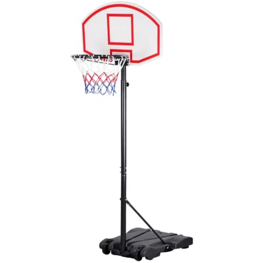 

Indoor portable basketball hoop with acrylic backboard, black frame, height adjustable for kids, juniors, teenagers training an