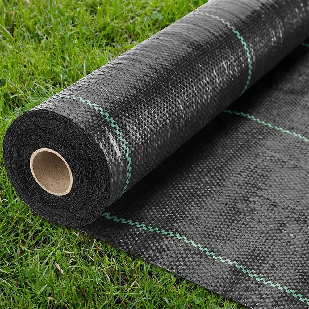 

Weed Barrier Fabric Heavy Duty, Woven Weed Control Non-Slip Outdoor Garden Floor Mats, PP Plastic Grass Cloth Plant Covers