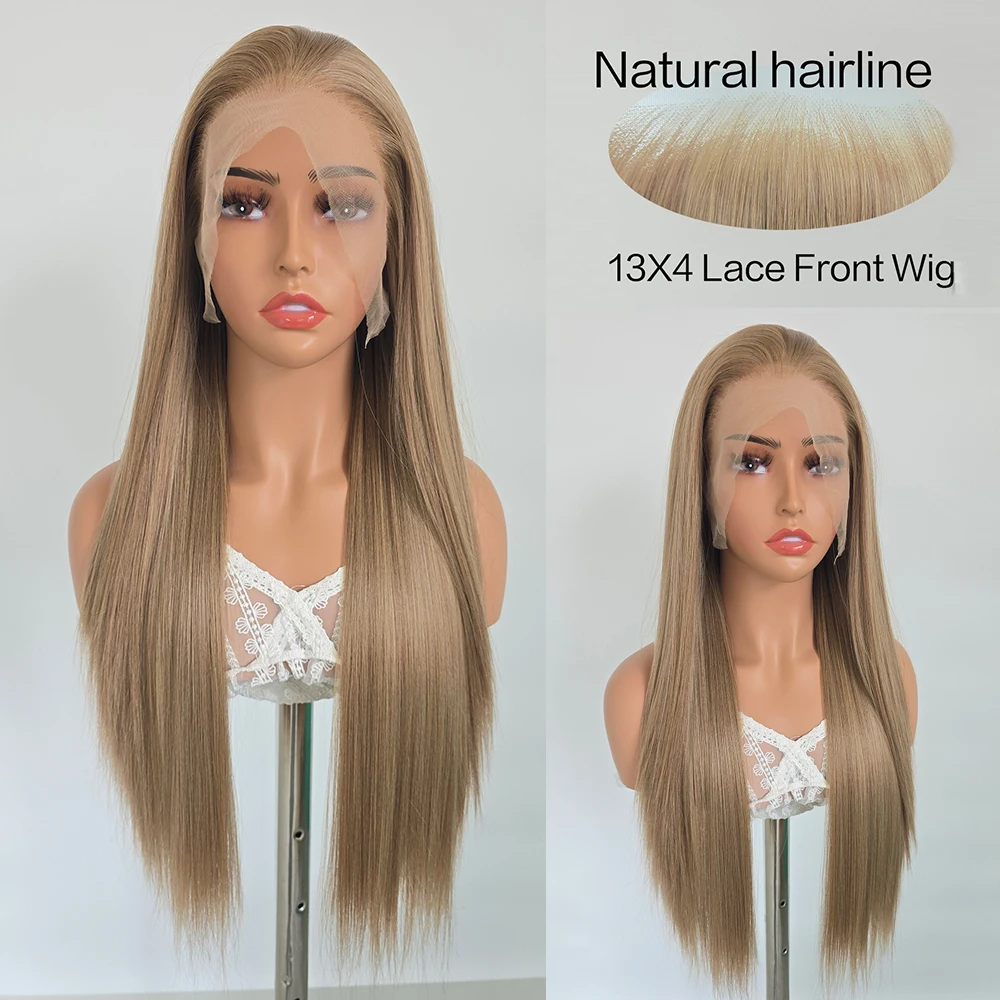 

Charisma 13X4 Synthetic Lace Front Wigs,Long Straight HD Lace Frontal Wigs Pre Plucked Glueless 180% Density Synthetic Wig