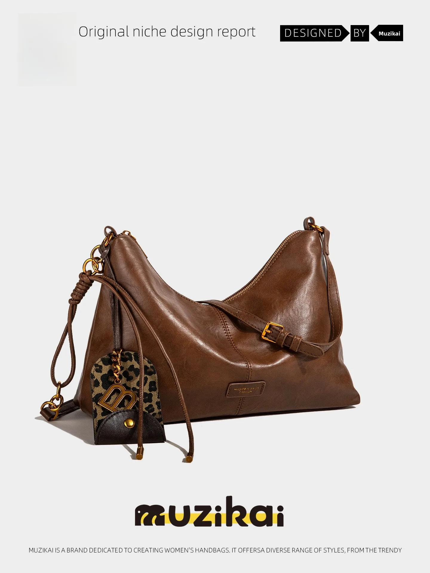 

MuziKai Large Capacity Pillow Shaped Shoulder Bag Women's 2026 New Spring Summer High End Retro Commuter Crossbody Bag