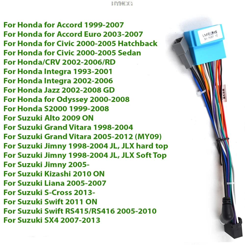 

Android 16-контактный автомобильный радиоприемник стерео жгут проводов кабельный адаптер для Acura CL Integra Honda Suzuki Grand Vitara Alto Jimny