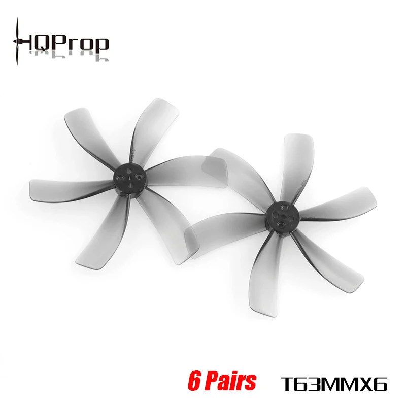 6Pairs(6 CW+6 CCW) HQPROP T63MMX6 Light Grey 63mm 6-Blade PC Propeller for RC FPV Freestyle 2.5inch Cinewhoop Ducted Drone