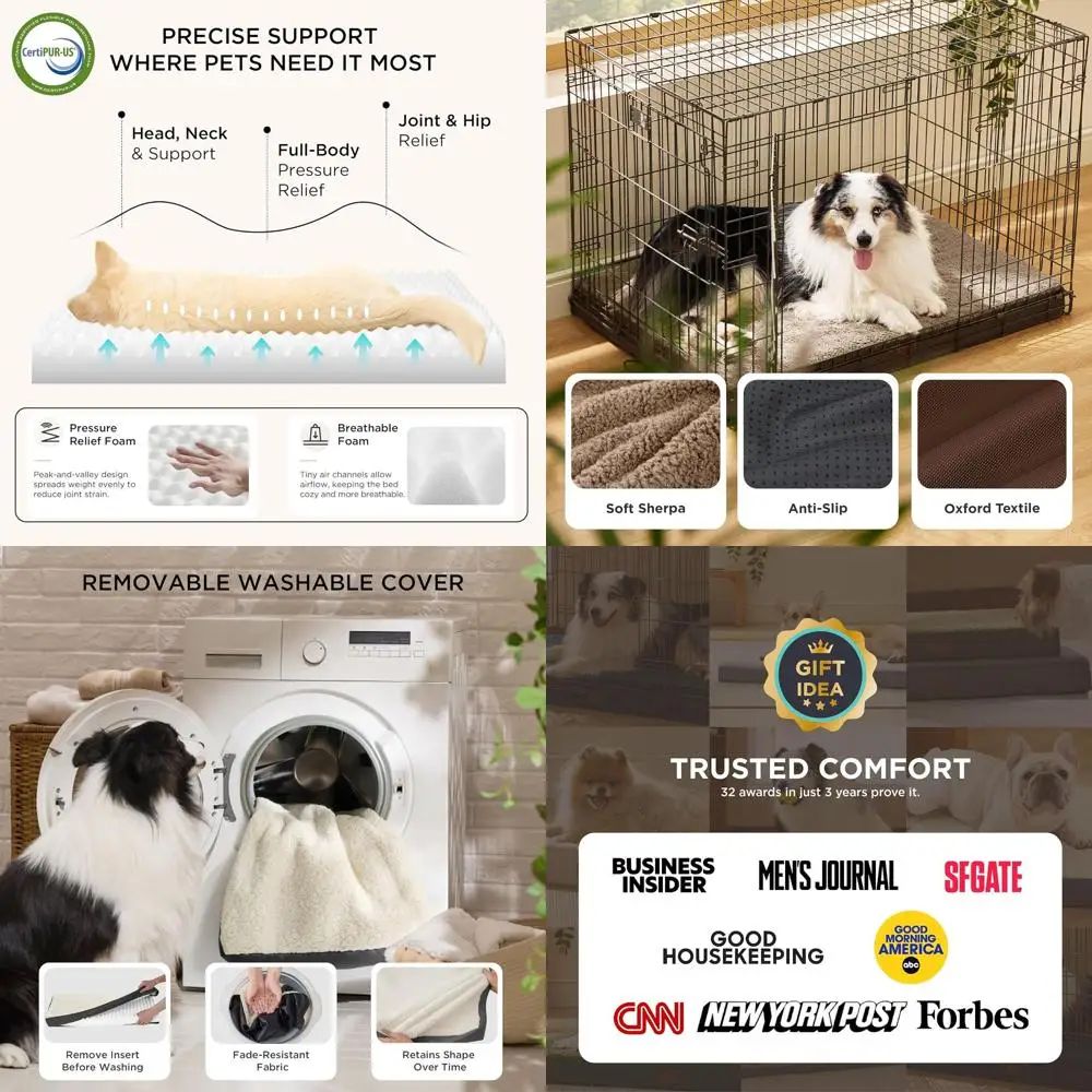 

Large Orthopedic Dog Bed with Removable Cover, Suitable for Pets Up to 90 lbs