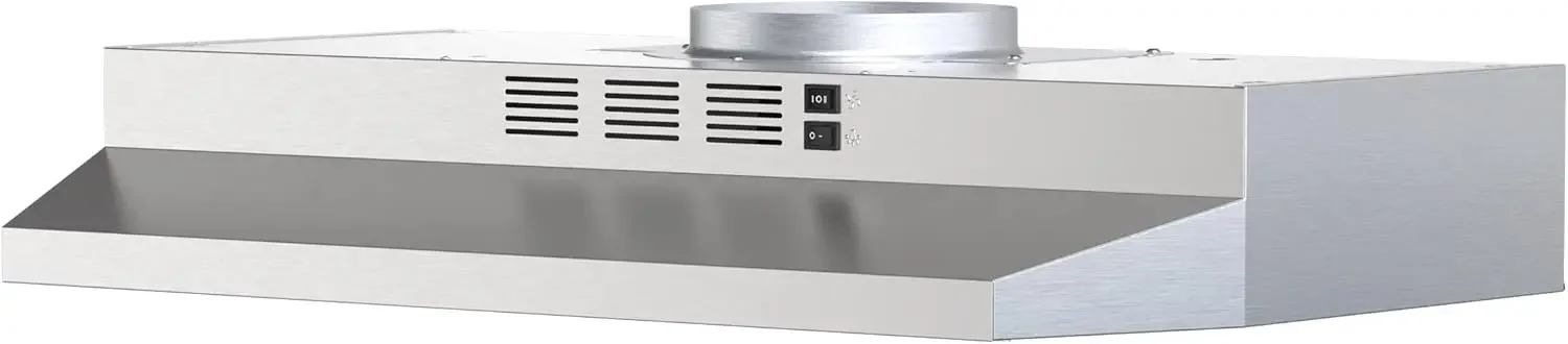 

li-30 inch Under Cabinet Range Hood, Ducted/Ductless Convertible, Stainless Steel, 2 Speed Fan, 300 CFM, Aluminum Filter Include