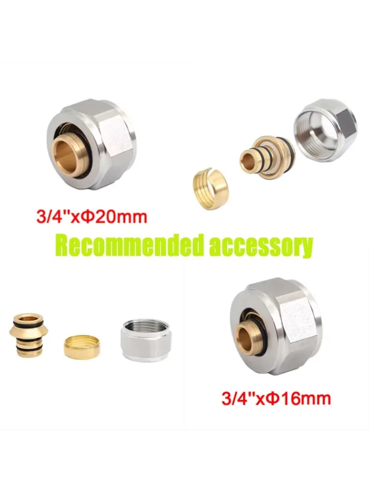Kit collettore in acciaio inox per riscaldamento a pavimento e riscaldamento radiante, inclusi adattatori per 3/4"*Φ16mm e 3/4" *Φ20mm