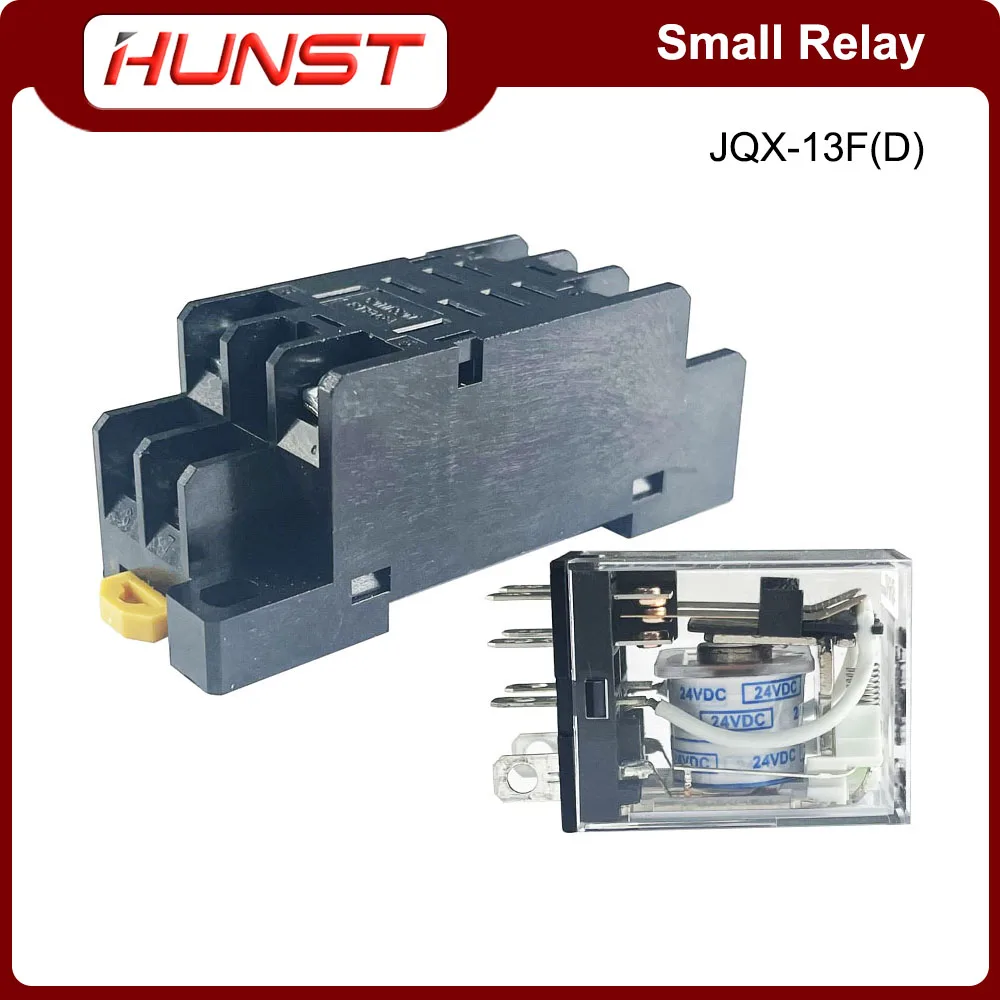 HUNST Set JQX-13FD Relay kecil 250VAC 8 kaki 10A kontak paduan perak dengan LED dasar soket