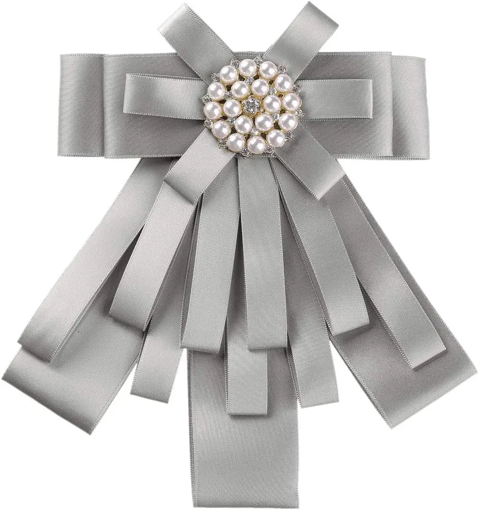 Krawatte für Herren und Damen, Perle, Strass, Schleife, Business, Bankett, Anzug, Hemd, Krawatte, Brosche, Hochzeit, Party, Schleife, Cocktailparty-Zubehör – Detail 6