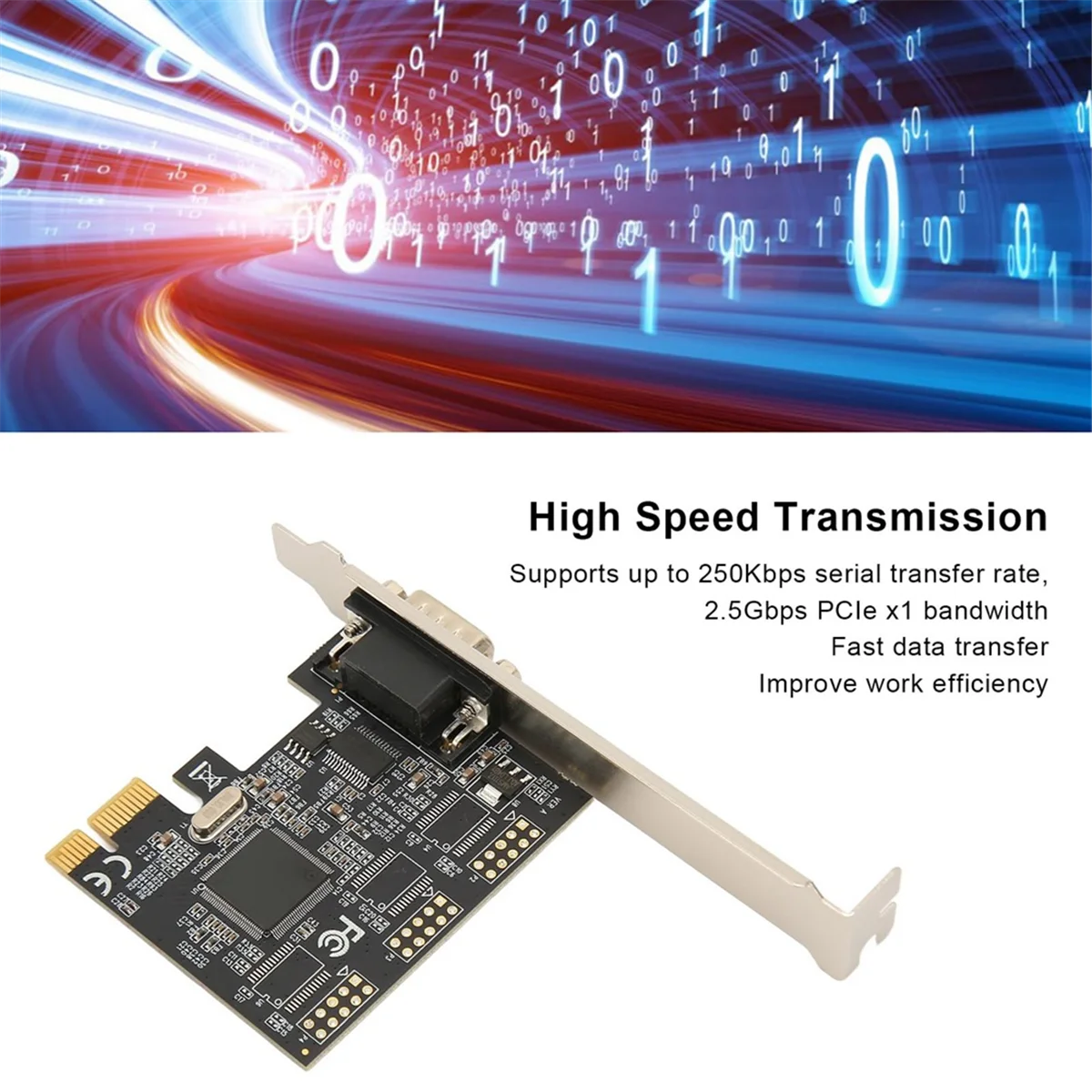 Pcie X1 to RS232 Serial Adapter Card Industrial Control Computer Expansion Card Computer Adapter PCI-E Serial Card