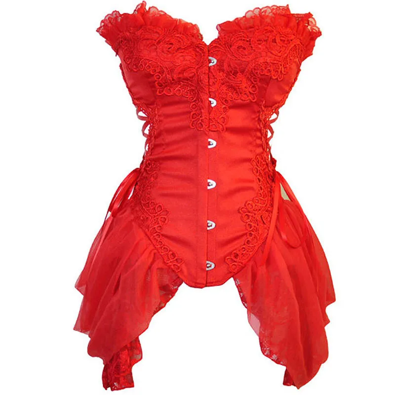 Vintage Victorian Lace Mesh Floral Steampunk Gothic Sexy Corset Women\'s Burlesque Wedding Elegant Bustier Corselet