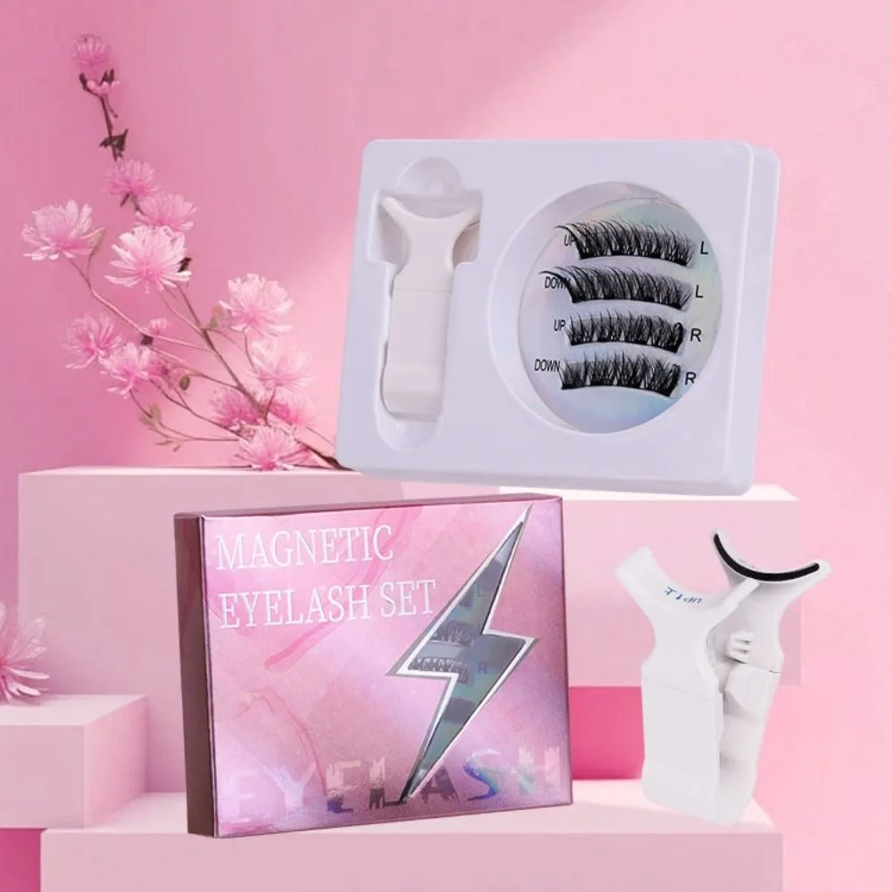 DIY Magnetyczne Sztuczne Rzęsy L Curl Makijaż Kocie Oko Długotrwałe Puszyste Bez Kleju Sztuczne Rzęsy Cosplay