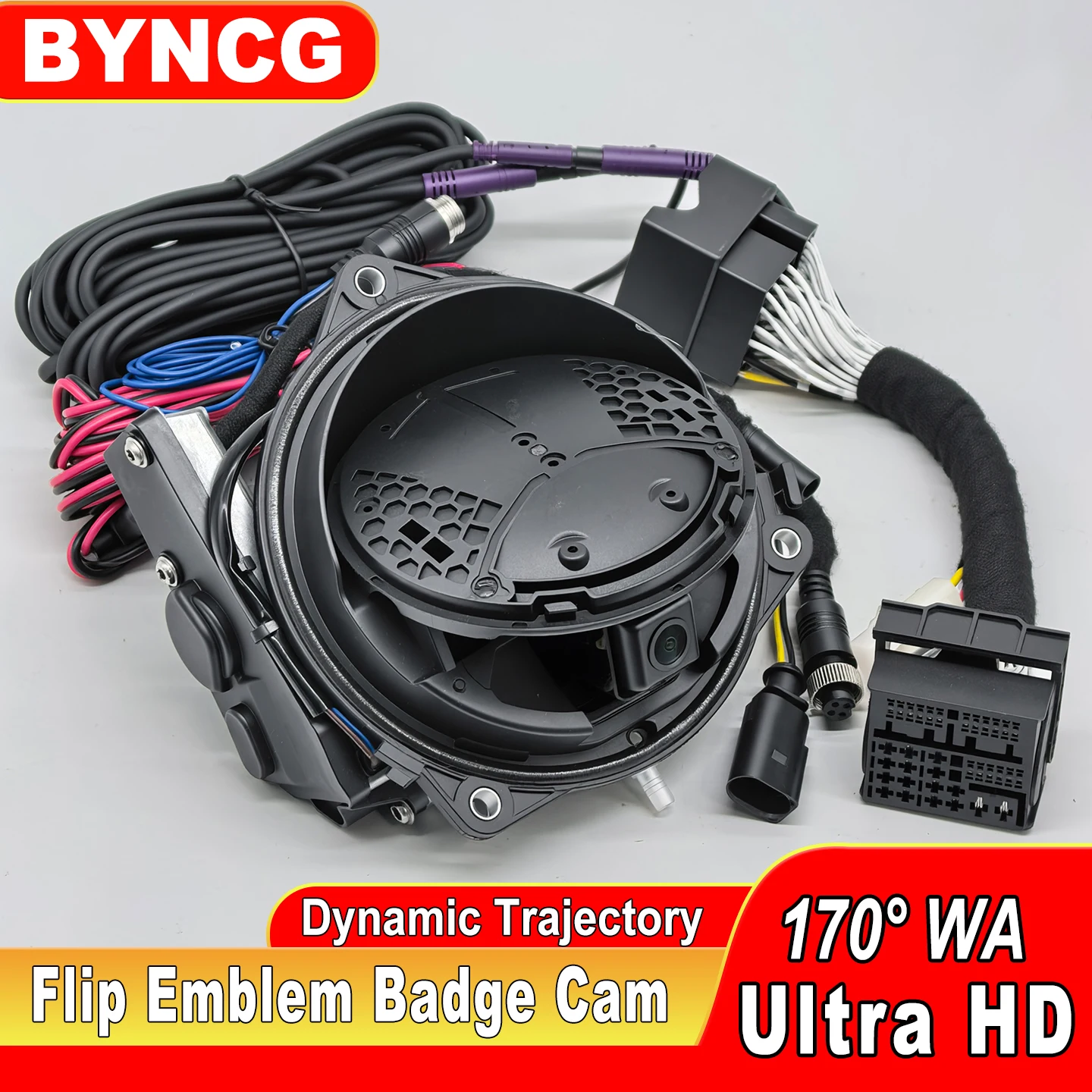 Rückfahrkamera 170 °   1080P Flip-Emblem MIB MQB Dynamische Trajektorie für VW POLO 2021 Golf8 MK8 Arteon T-Roc Passat B8 2021+