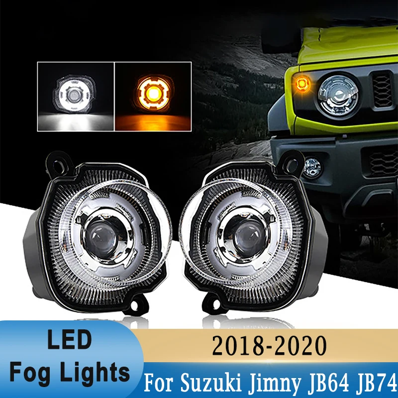 

LED Turn Signal Light Headlight Corner Driving Fog Light DRL For Suzuki Jimny JB64 JB74 2018-2020 White Light + Amber Light