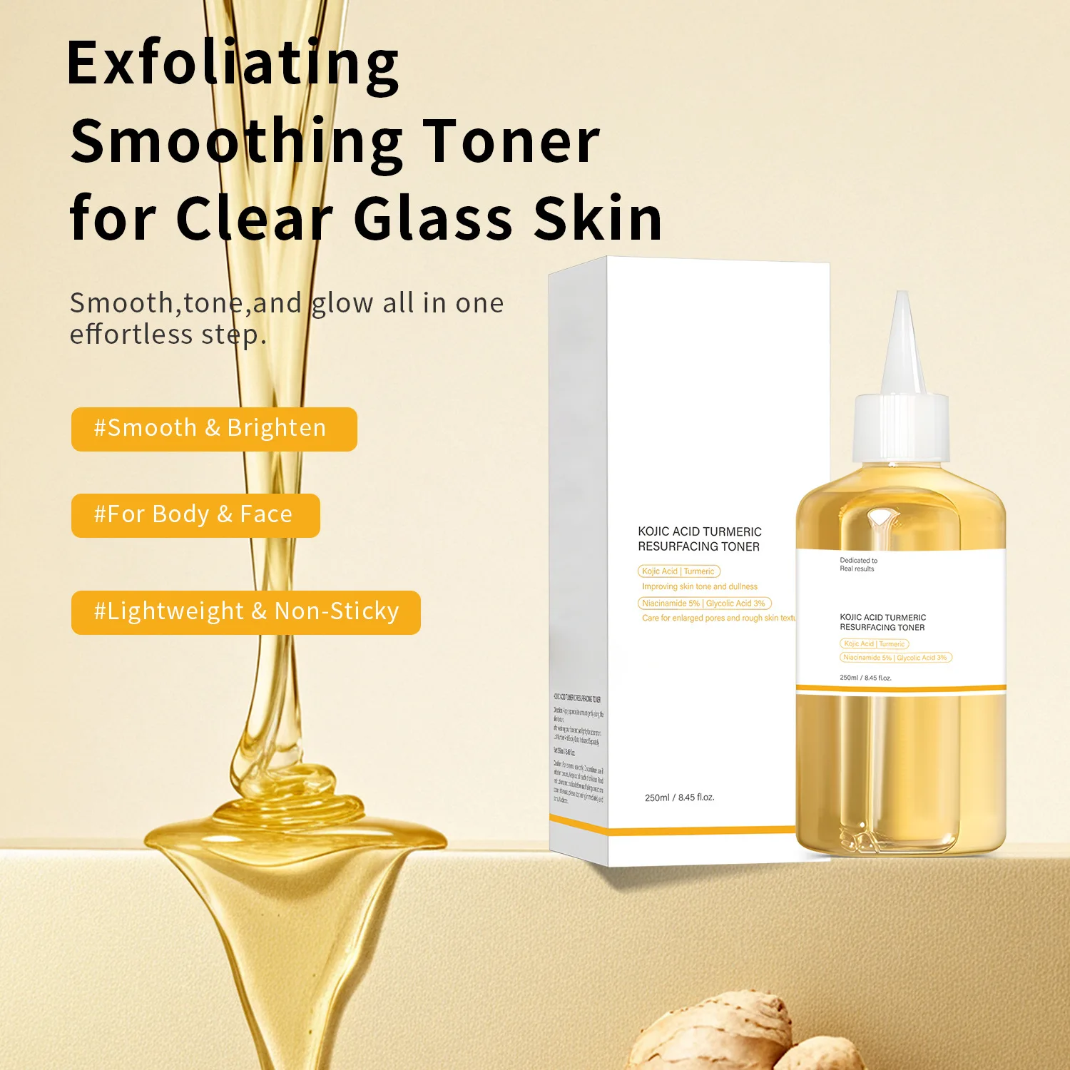 

Увлажняющий тоник для лица с куркумой и койевой кислотой, разглаживающий тоник с куркумой