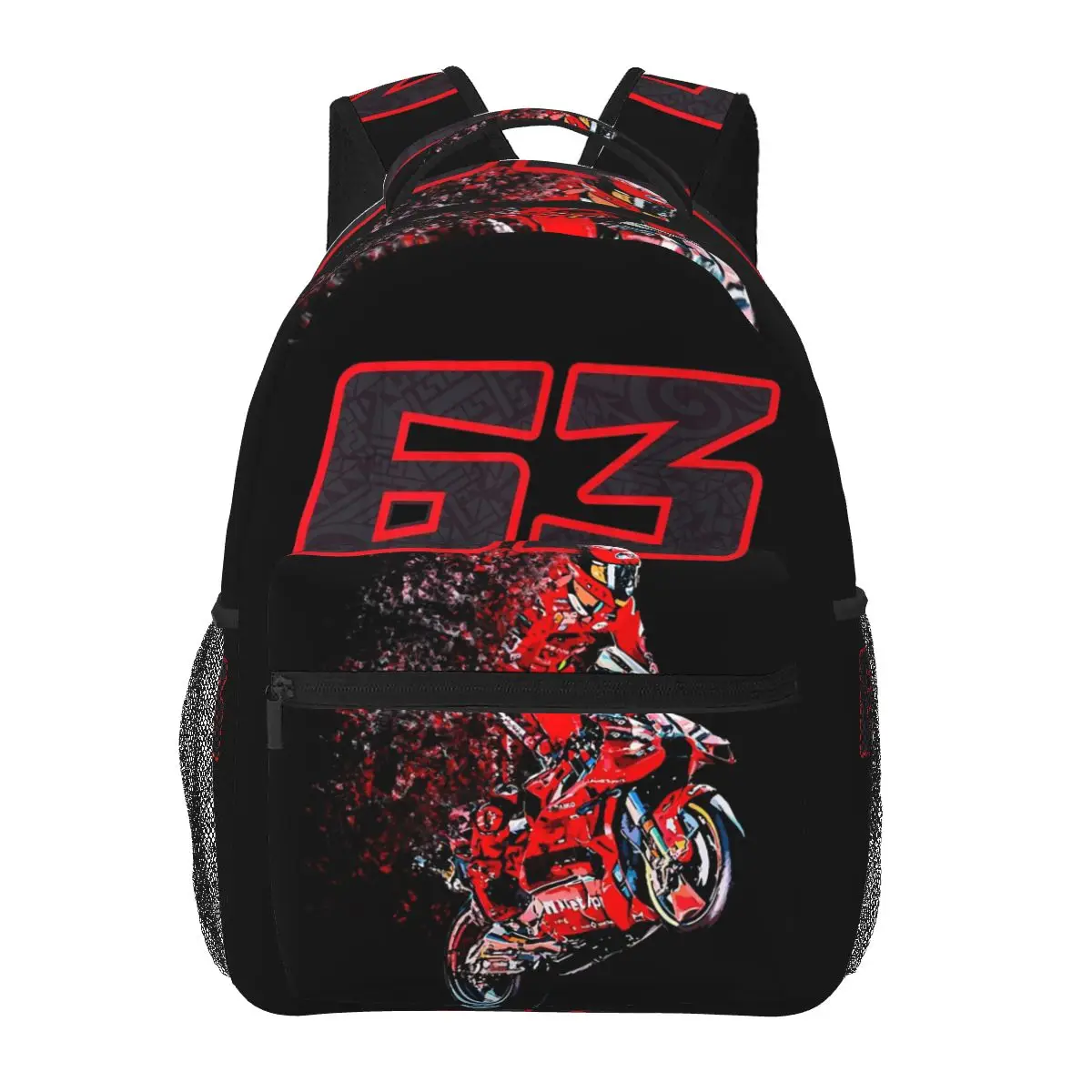 

Pecco Bagnaia 63 Backpacks Boys Girls Bookbag Students School Bags Cartoon Travel Rucksack Shoulder Bag Large Capacity