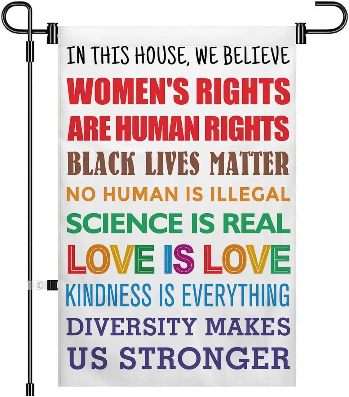 12x18in In This House We Believe Yard Sign Pride Garden Flag,Double-Sided,Durable Polyester Gay Pride flag Outdoor Holiday D WWP