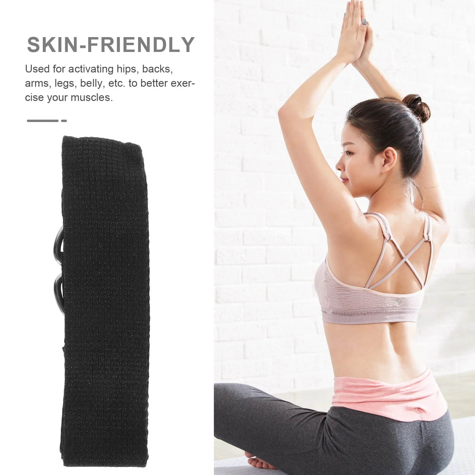 2Pcs Compact Stretching Strap for Yoga and Exercise Multi-Purpose Fitness Band with Smooth Edges No Curling Design