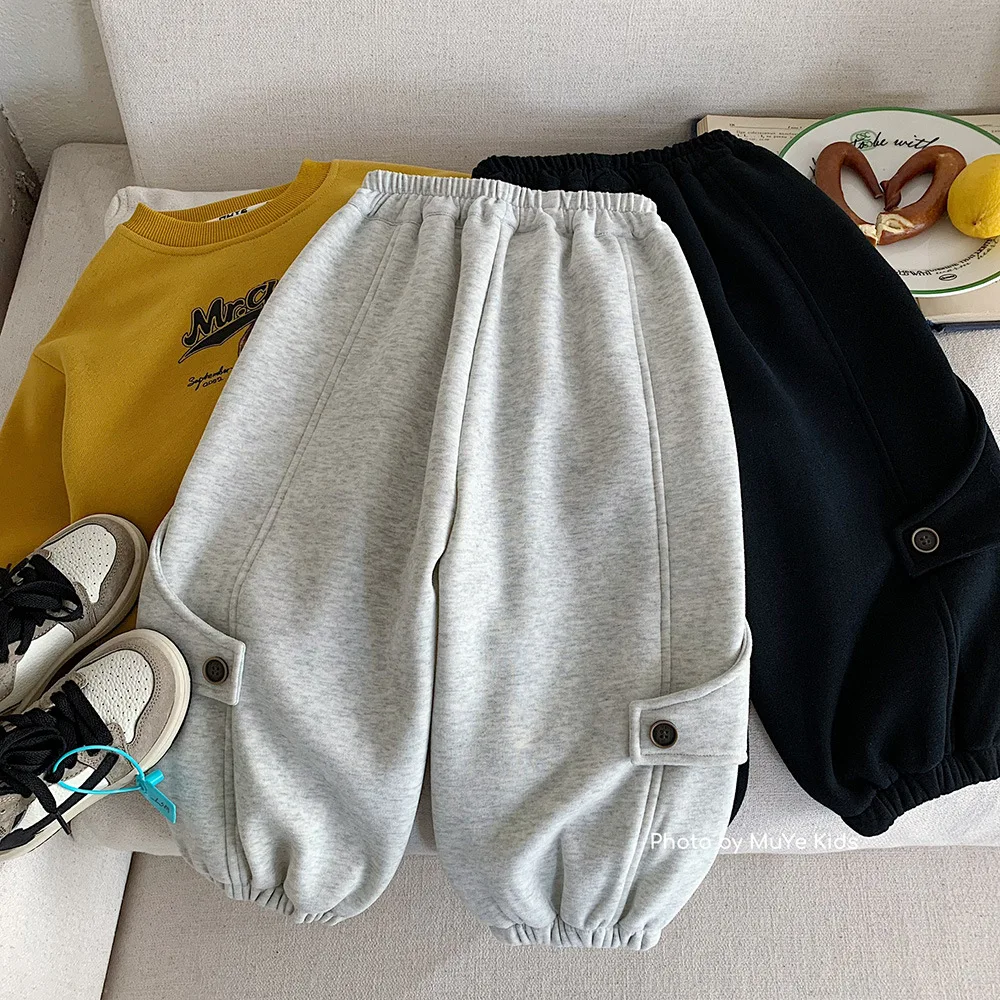 

Infant Girls Fleece Pant Solid Color Plus Kids Baby Boys Jogger Pant New Winter Casual Elastic Waist Toddler Boys Sport Pant