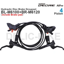 SHIMANO DEORE M6100 M6120 Hydraulic Disc Brake Groupset with M6100 Brake Lever and M6120 Brake Caliper assembled Original Parts