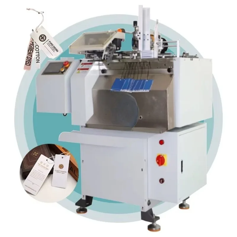 Customized Full Automatic Double hang Tag Threading Machine hang Tag String Machine with Eyelet