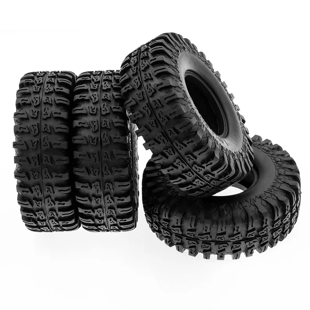 4pcs 1.9 Inch Rubber Tyre 113*39mm For 1/10 Rc Crawler Car Traxxas Trx4 Axial Scx10 Wraith Scx10 Yikong Rgt Wrangler 1.9 Wheel