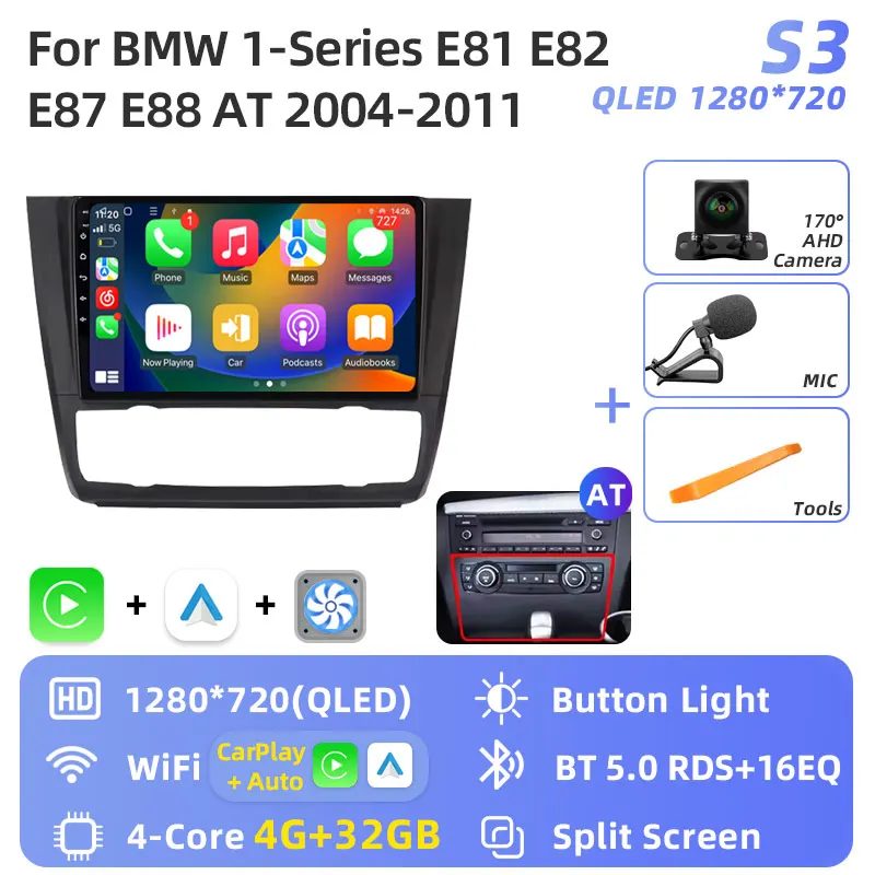 Jundof Android 16 Autoradio Voor BMW 1 Serie E81 E82 E87 E88 OP 2004-2012 GPS Navigatie DSP Carplay IPS Multimedia Serero Auto