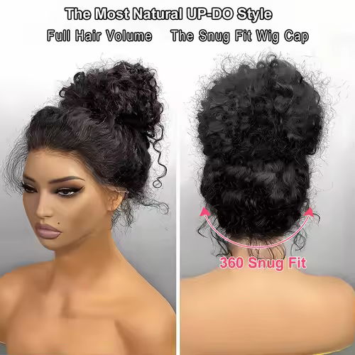 360 HD Full Lace Front Wigs Curly Wig Real Human Hair Pre Plucked Deep Wave Invisible Strap Glueless Wig Water Wave Lace Frontal - Image 4