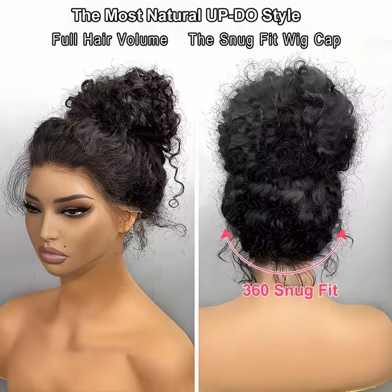 360 HD Full Lace Front Wigs Curly Wig Real Human Hair Pre Plucked Deep Wave Invisible Strap Glueless Wig Water Wave Lace Frontal - Image 4