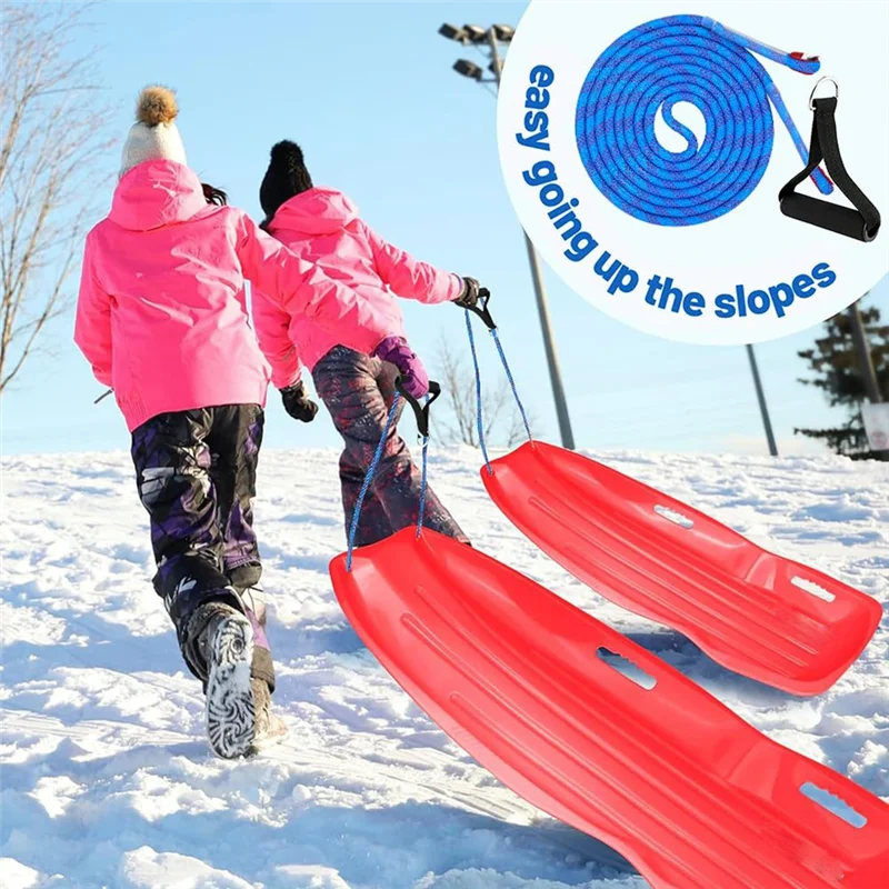 GOOD-スレッジロープ カラビナ付き 太いスレッジロープ直径10mm 4Mスレッジリード ハンドル付き スレッジ用 スレッジプルロープ