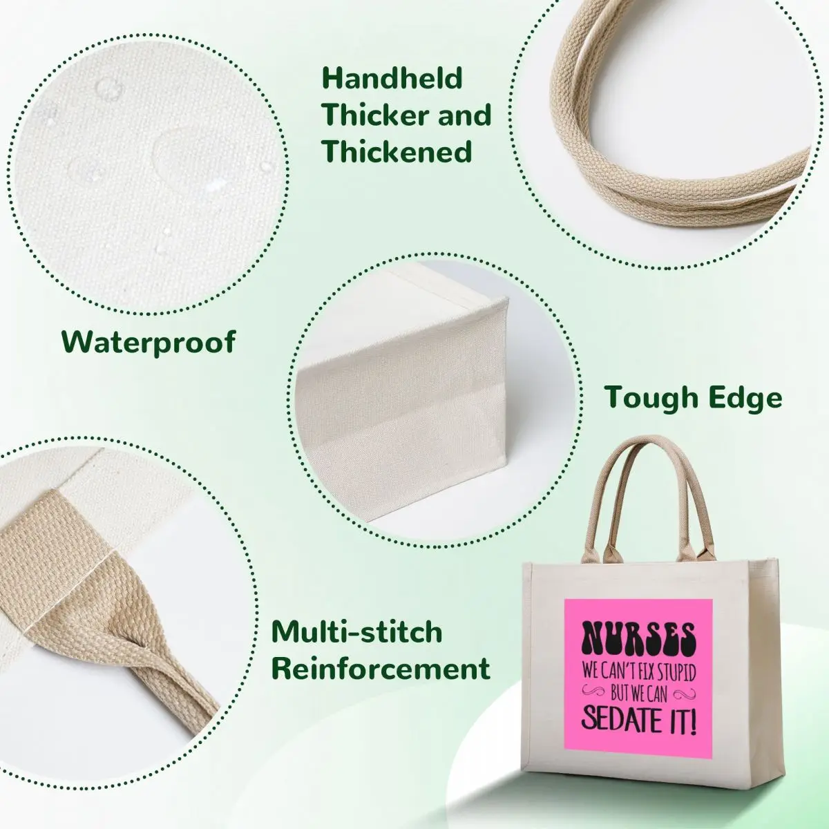Nurses We can't Fix Stupid, But We Can Sedate It! Tote Bag cloth bag woman Cloth bag eco pack tote bags men