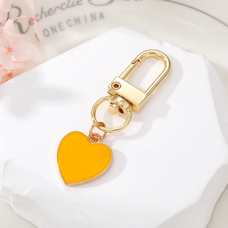 Multicoloured Enamel Heart Keychain Keyring Friend Lovers Couple Cute Romantic Love Bag Car Airpods Box Key Accessories Jewelry