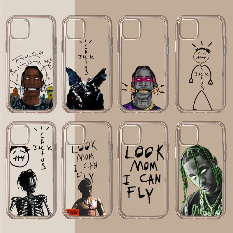 Jackboys Travis Scott Phone Case Transparent soft For iphone 11 13 12 14 pro max mini plus