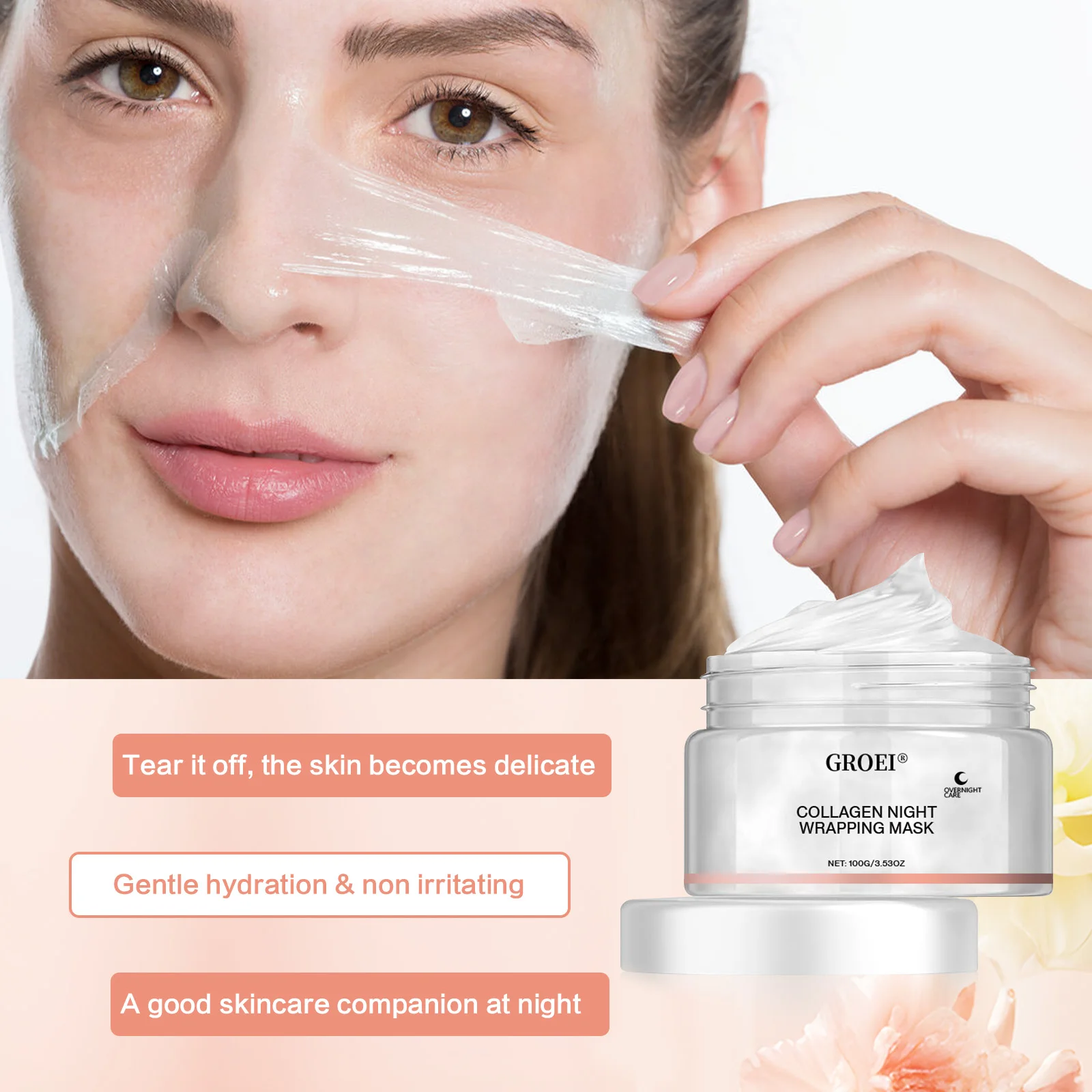 

Collagen Peel Off Mask Deep Hydration, Reduced Wrinkles, Anti-aging Oil Control Skin Rejuvenation Moisturizing Brightening Skin