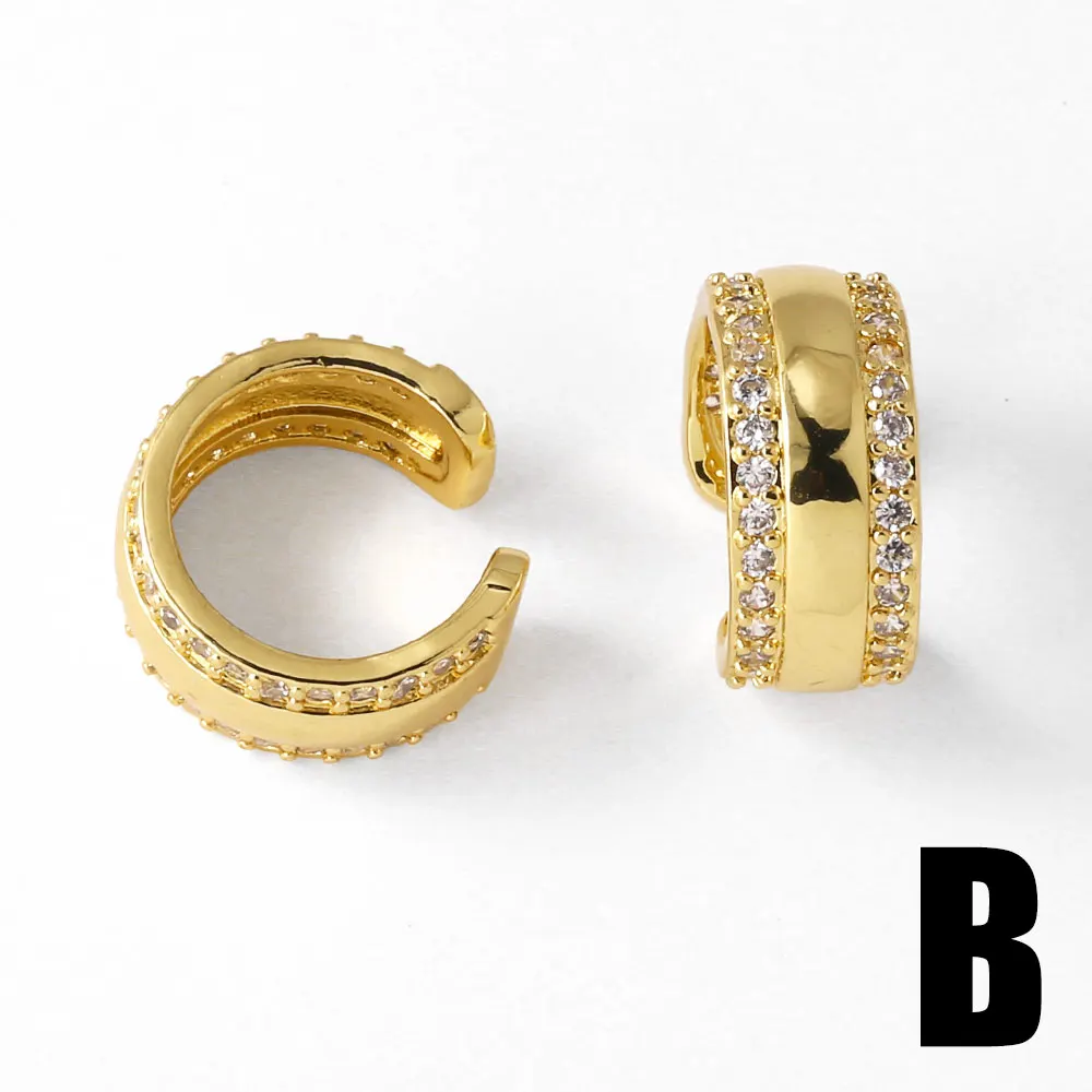 Small Gold Plated Geometric Ear Clips for Women Clear Crystal Water Drop Clip Earrings No Piercing Jewelry ersv68