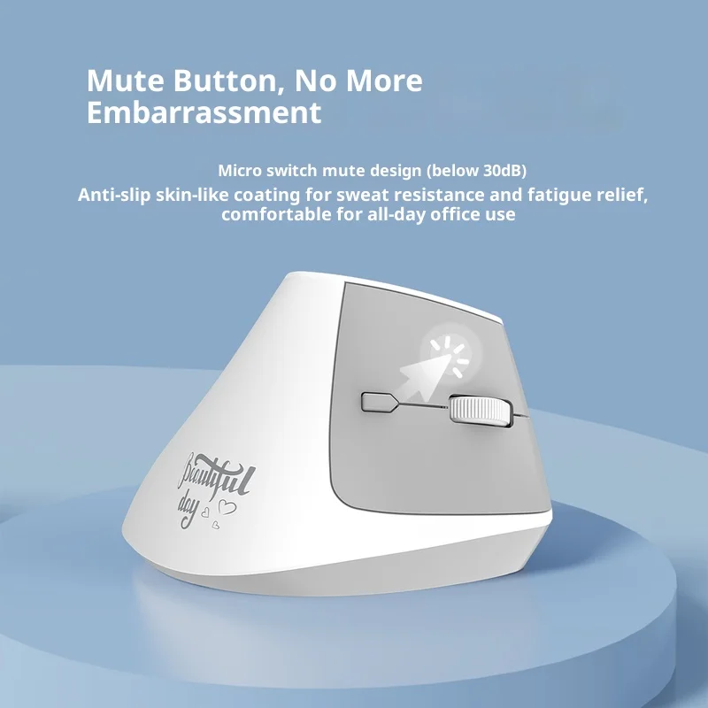 Новая черная беспроводная Bluetooth вертикальная мышь Jue I300, бесшумная двухрежимная перезаряжаемая специальная компьютерная офисная эргономичная праздничные подарки