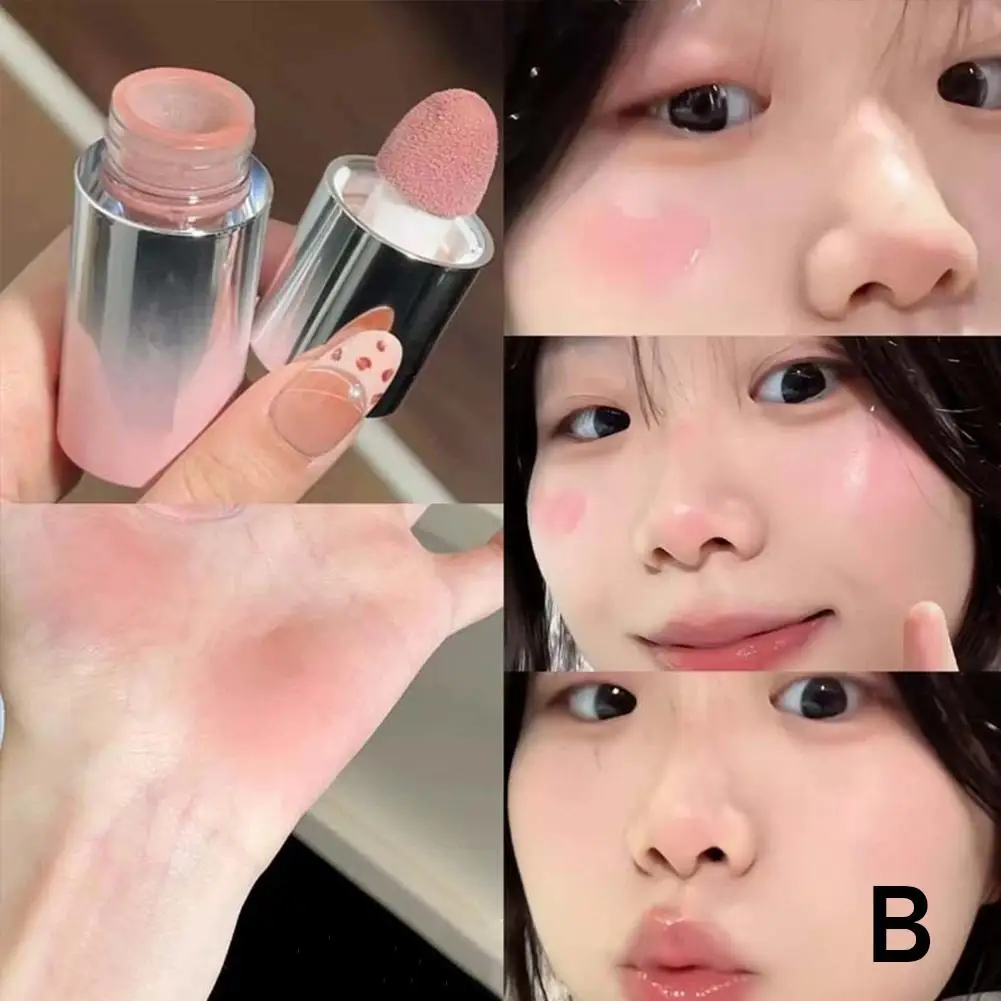 1szt Smoky Rose Blusher Stick Cream Smooth Cheek Tint Monochrome Nude Blush Natural Matte Pink Apricot Face Rouge Contour Makeup