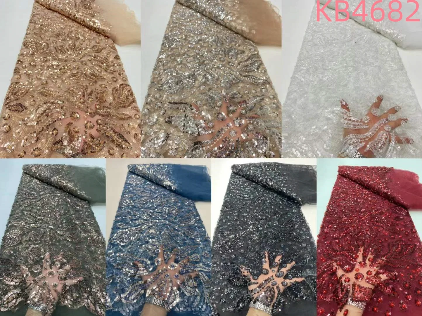 2025 luxo africano tecidos de luxo tecido renda vermelha luxuoso vestidos de noite femininos branco tecido renda nupcial para vestido de casamento