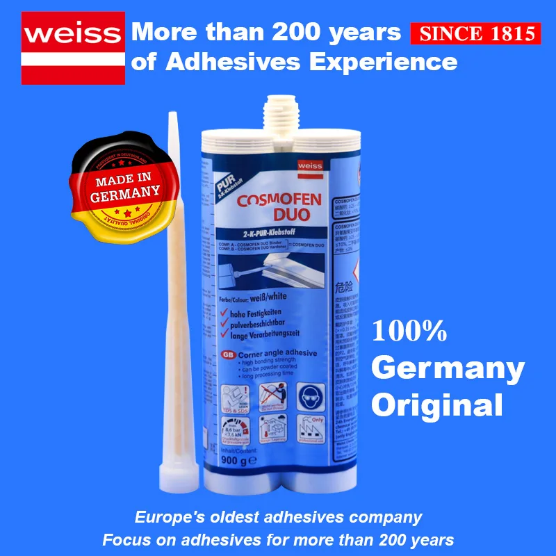 weiss Two-Component-PUR-Adhesive Solvent-free Bonding Metal Fiberglass Wood Rigid PVC Gypsum fiber board/Laminate 600ML Glue