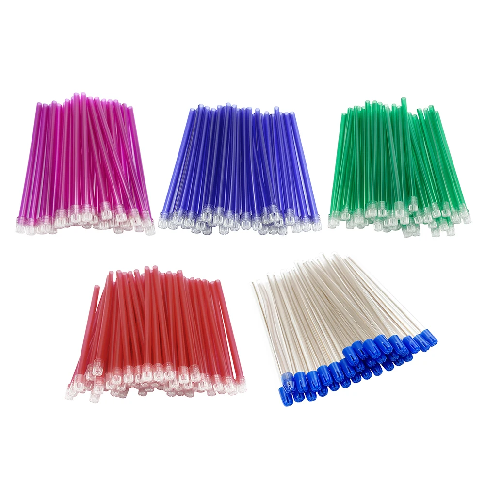 100Pcs Dental Saliva Ejector Disposable Suction Tip Flexible Evacuation Pipe Clear Tip Colorful Tube Long Slim Type Suction Tips