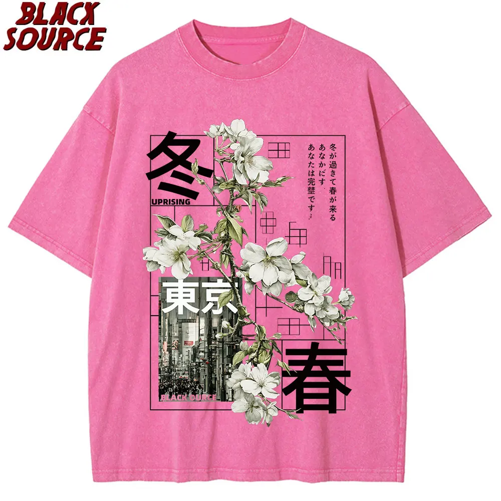 T474 Herren Kurzarm-T-Shirt im japanischen Stil, vielseitiges Design, geeignet für alle Jahreszeiten, bequemes Sommer-Oberteil, 100% Baumwolle – Detail 9