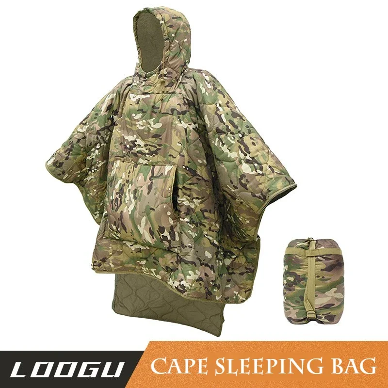 Camo Blanket Waterproof Insulation Poncho Winter Warm Liner for Outdoor Camping Hiking Hunting Survival Emergency sleeping bag