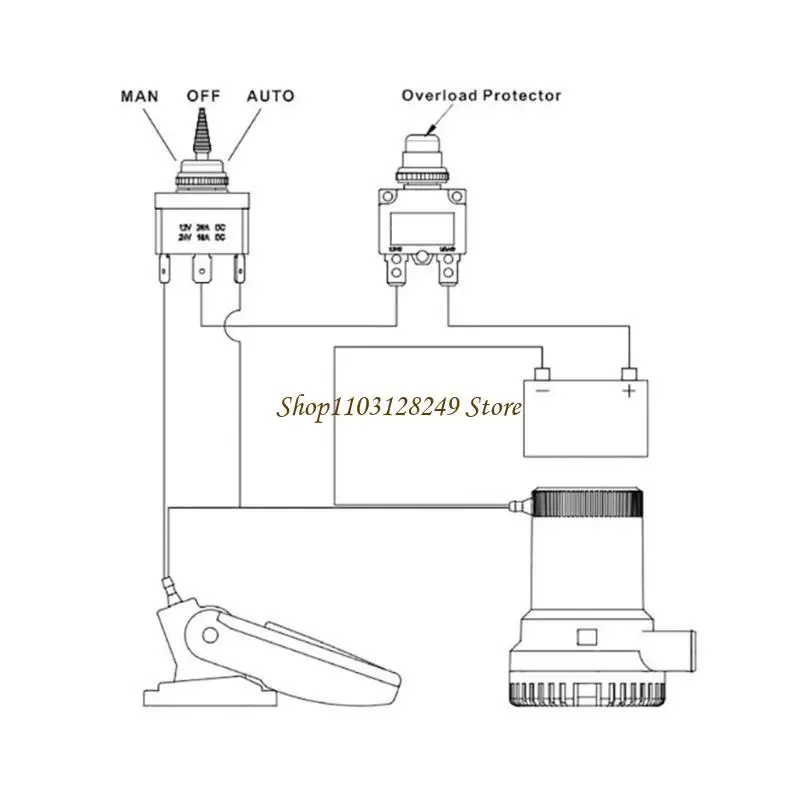 N5KD 3 Position Bilge Pump Switch Panel 12V/24V Automatic Pump Switch 15A for Boats