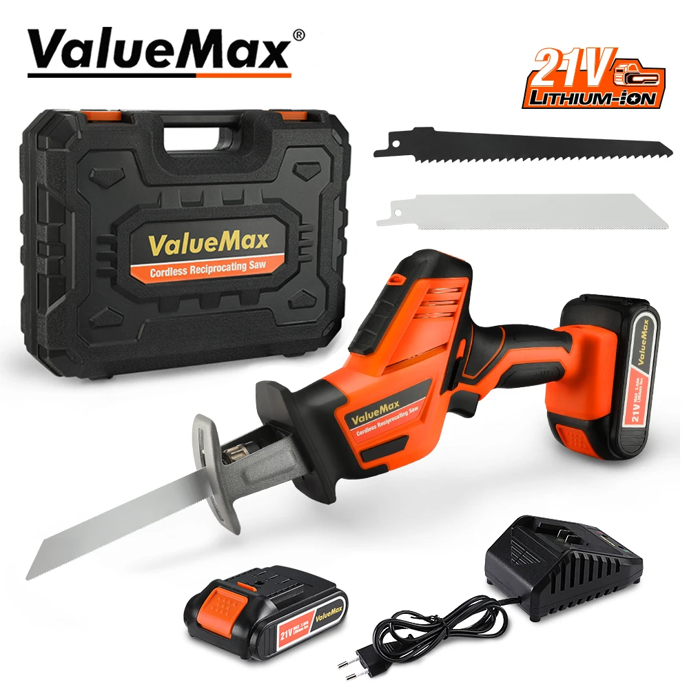 ValueMax 12V 20V  Cordless Reciprocating Saw For Wood Metal Plasitic Cutting Tool Variable Speed  Power Cutting Tools