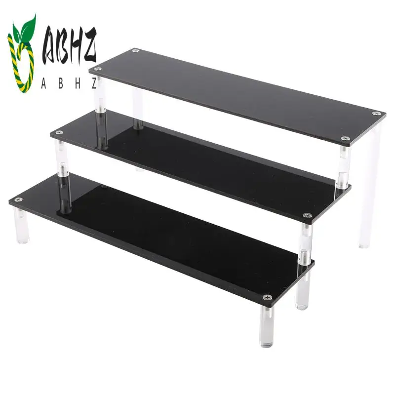 حامل عرض كب كيك أكريليك من طبقات ABHZ-3، رف منظم المجموعة، حامل الحلويات ورافعات عرض مستحضرات التجميل