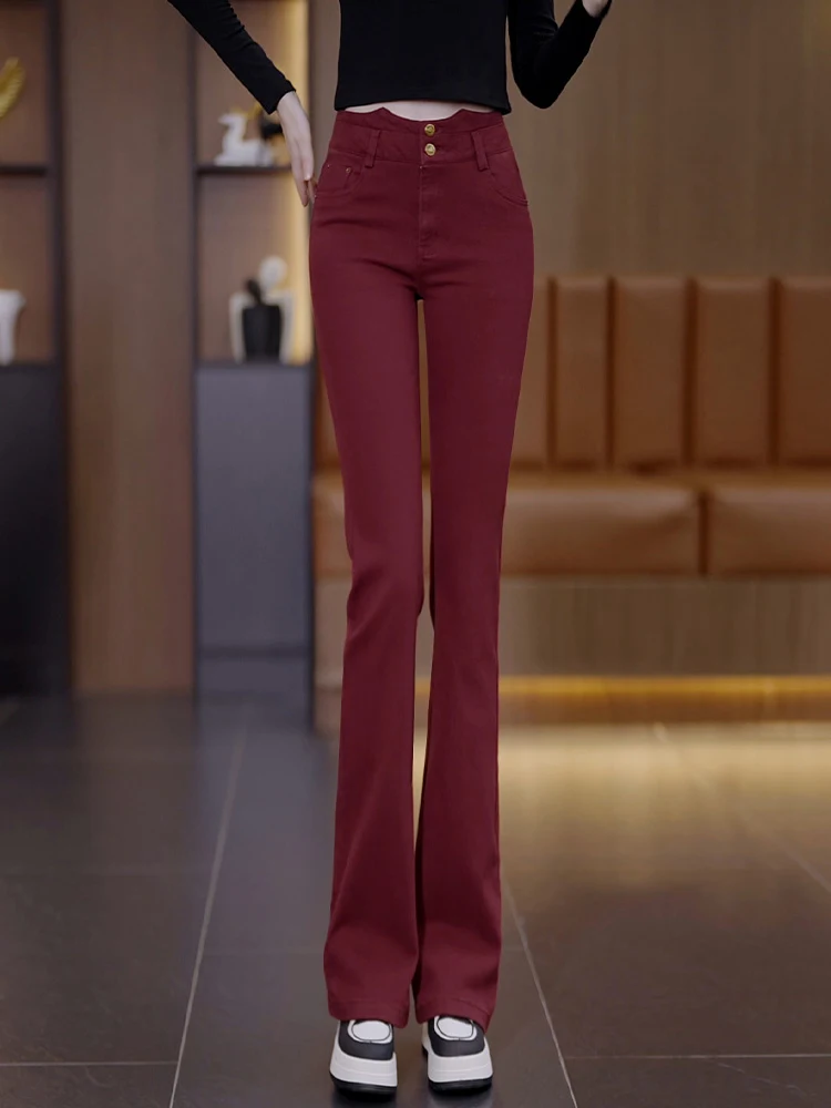 

Джинсы Ankela с высокой талией, утягивающие, женские, весна-осень 2026, новая модель, эластичные, микро-клеш, повседневный стиль для работы и отдыха