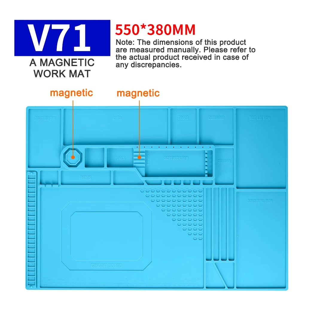 MECHANIC V series Multi-function Storage Repair Working Mat for Phone Maintenance Soft Heat Insulation Motherboard Fixing Pad