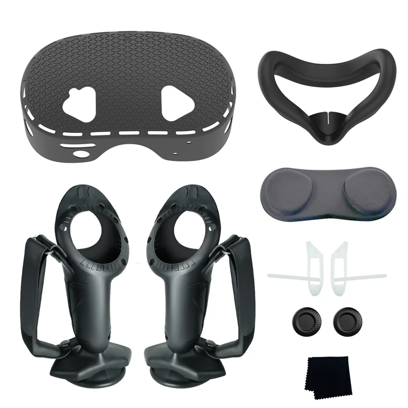 9-In-1 สําหรับ Quest 3S ป้องกันกรณี Controller Grip Face ฝาครอบสายคล้องมือฝาครอบเลนส์,Rocker หมวก VR อุปกรณ์เสริม