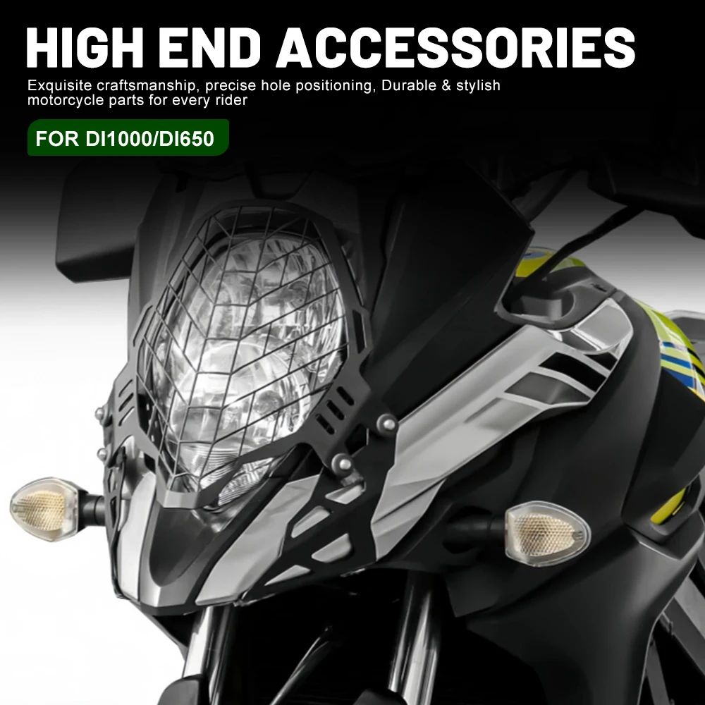 FOR Suzuki DL1000 DL650 Motorcycle Headlight Guard Cover Metal Mesh Protector Black Corrosion-Resistant 3