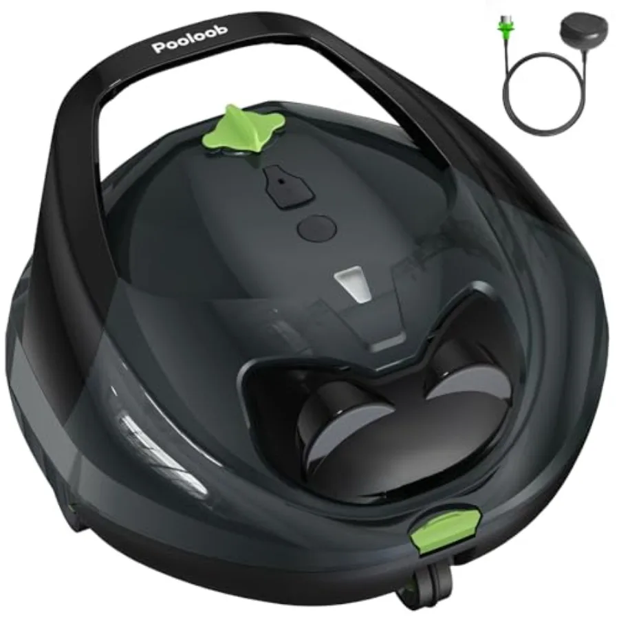 PF1 Pro Pool Vacuum Robot for in-ground and above-ground pools, ABS plastic body, black color, triple-layer filtration for dail