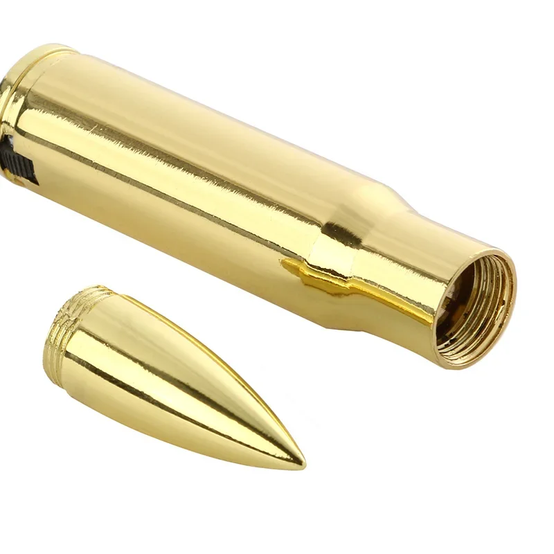 Creative Metal Cigarette Lighter Bullet-shaped Refillable Butane Gas Lighter Cool Metal Keychain Lighter Mini Portable