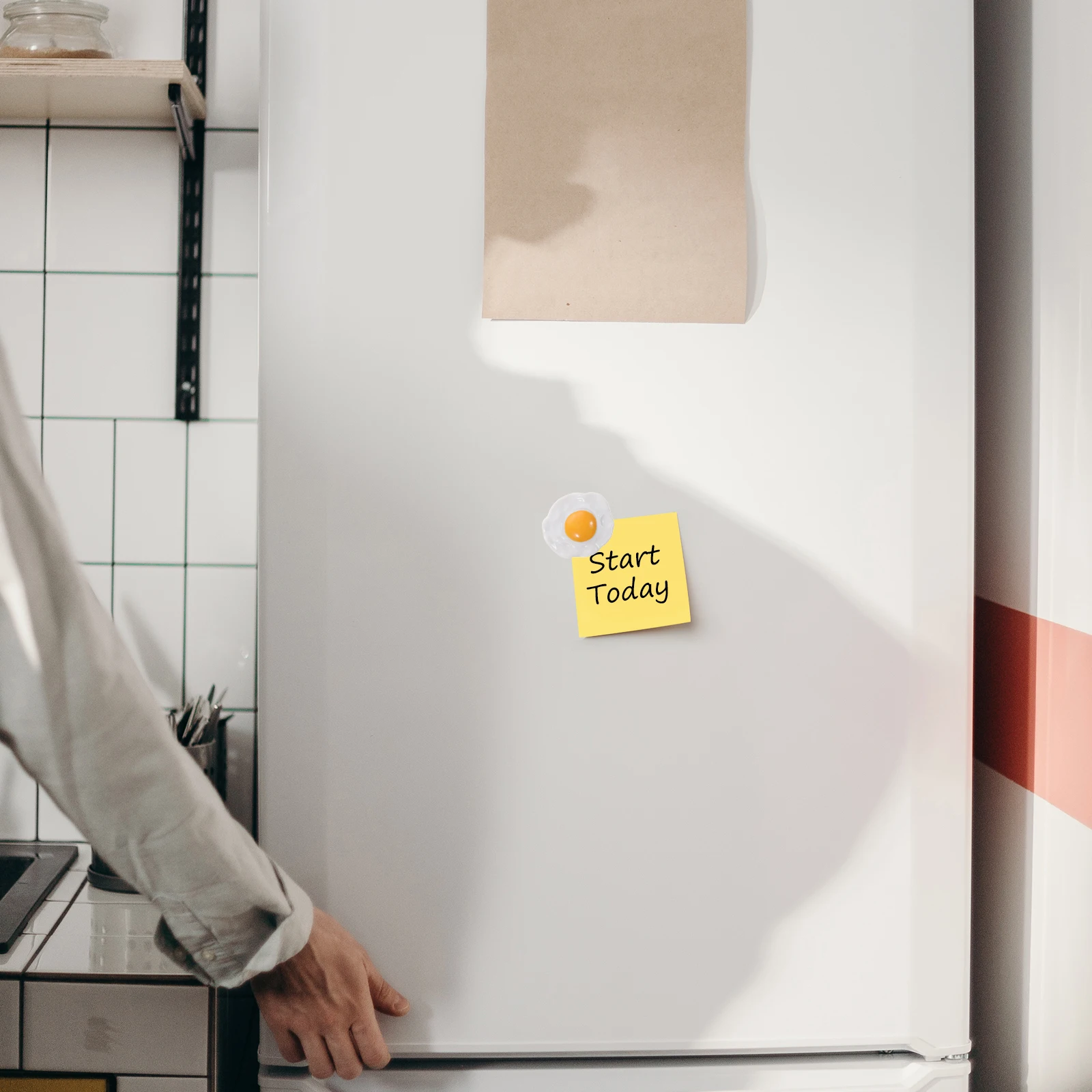 2 Pcs Magnet Fried Egg Fridge Sticker Magnets for Kitchen Food-shaped Refrigerator Office